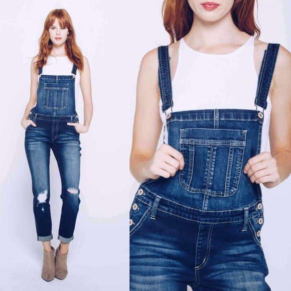 Bellanblue Denim - CAYMIELYNN Distressed Long Overalls